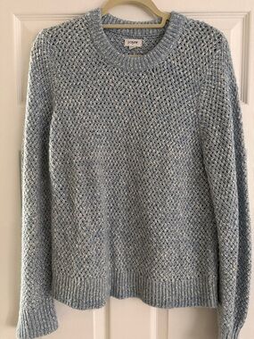 J. Crew Pale Blue Chunky Knit Crewneck Summer Sweater